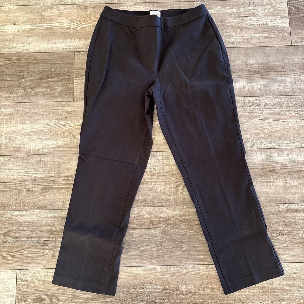 Chico's Black Trouser Dress Pant | Size 1 Short (28x27) | Flat‎ Front Stretch